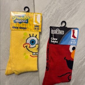 SpongeBob and Elmo Crew Socks Set